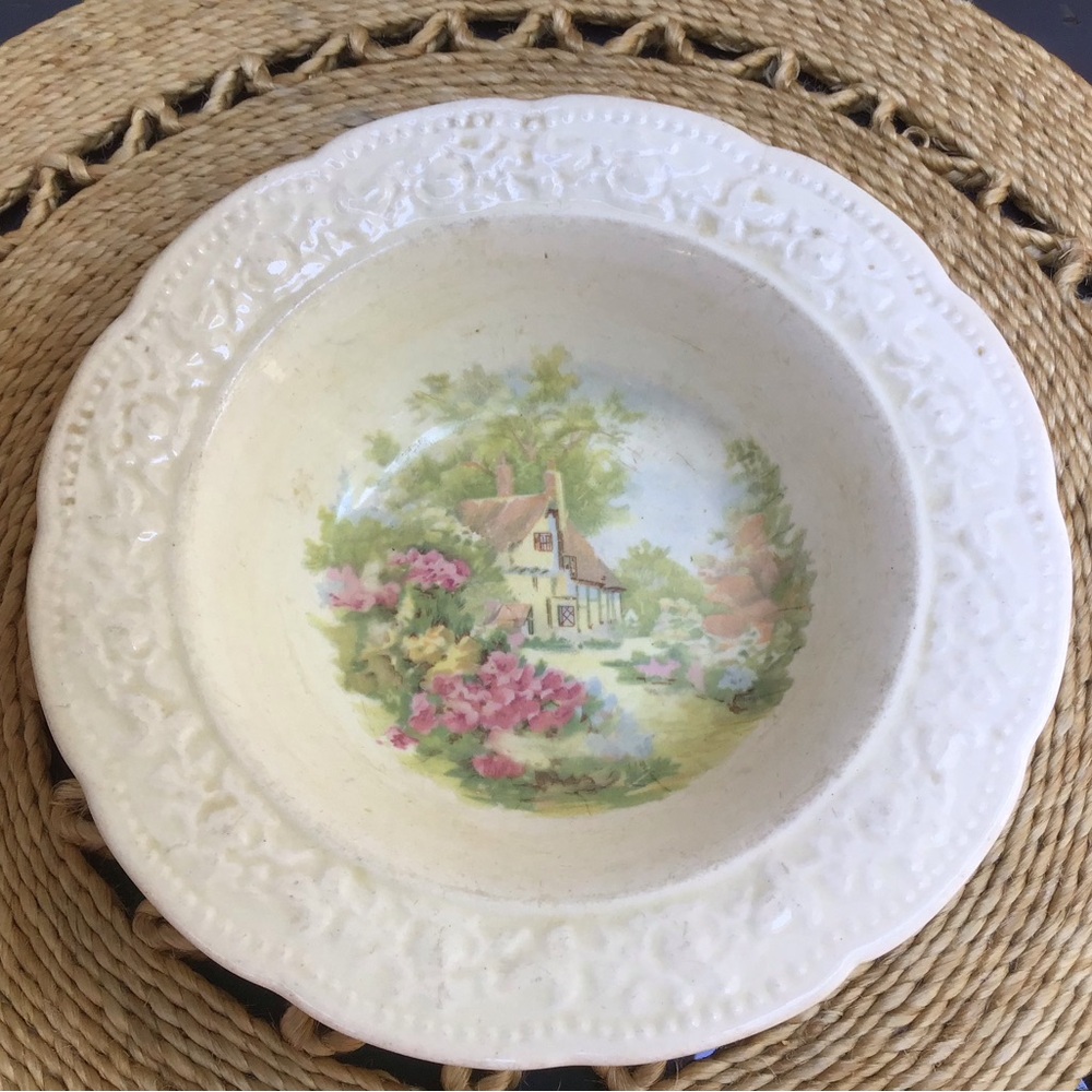 Vintage Edwin M Knowles China Co.  Trinket Bowl, Pre 1960, Small Chip